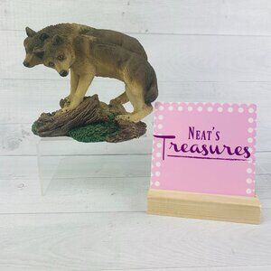 Living Stone NOW & FOREVER 1997 Sweetheart Wolf Resin Two Wolves Figurine